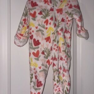 Adorable Heart and Leaf Patterned Kids‎ Footie